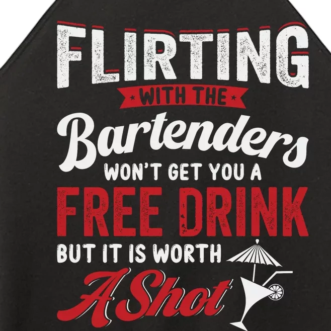 Flirting With Bartenders Funny Bartending Fathers Day Women’s Perfect Tri Rocker Tank