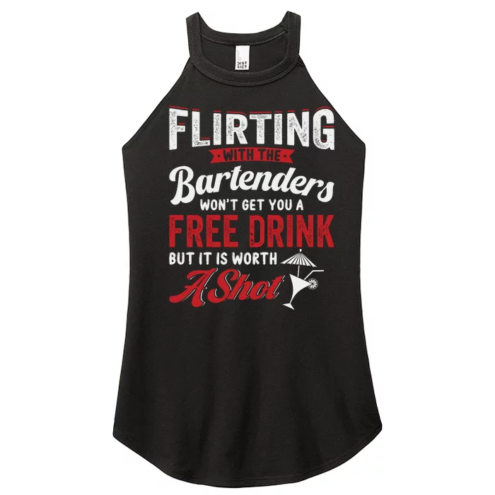 Flirting With Bartenders Funny Bartending Fathers Day Women’s Perfect Tri Rocker Tank