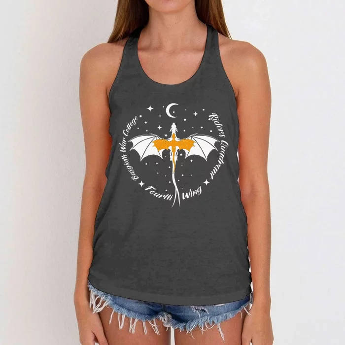 Fourth Wing Basgiath Fantasy Book Romantasy Dragons Yarros Women's Knotted Racerback Tank