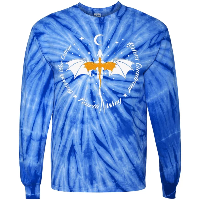 Fourth Wing Basgiath Fantasy Book Romantasy Dragons Yarros Tie-Dye Long Sleeve Shirt