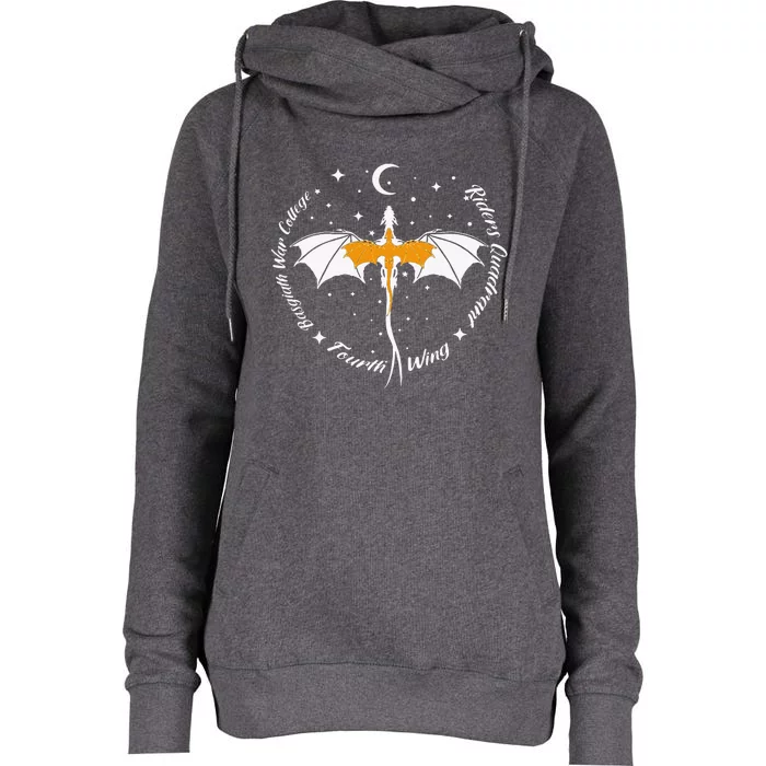 Fourth Wing Basgiath Fantasy Book Romantasy Dragons Yarros Womens Funnel Neck Pullover Hood