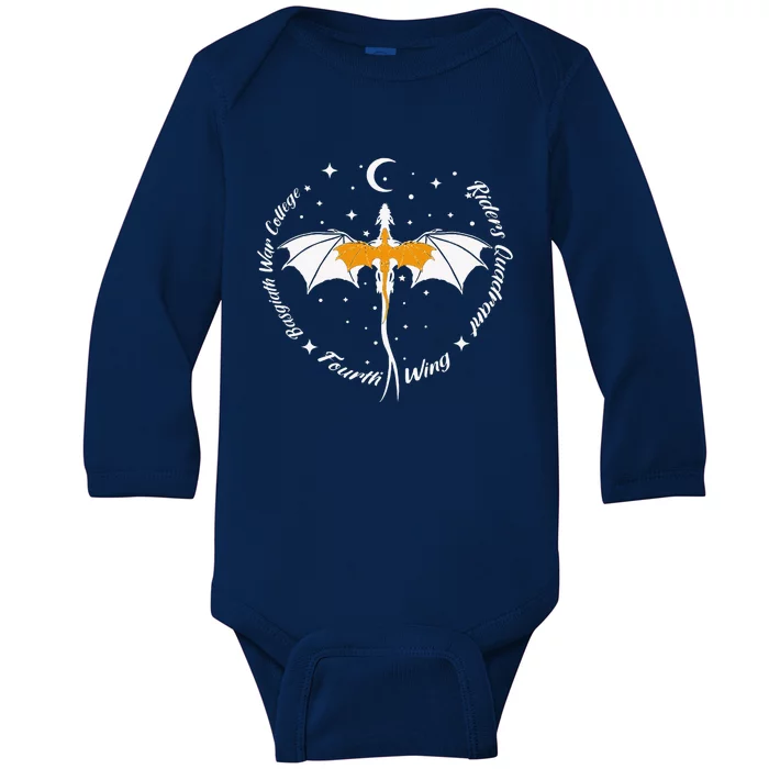 Fourth Wing Basgiath Fantasy Book Romantasy Dragons Yarros Baby Long Sleeve Bodysuit