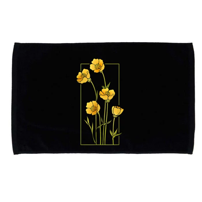 Floral Wildflower Bulbous Crowfoot Buttercup Flower Microfiber Hand Towel