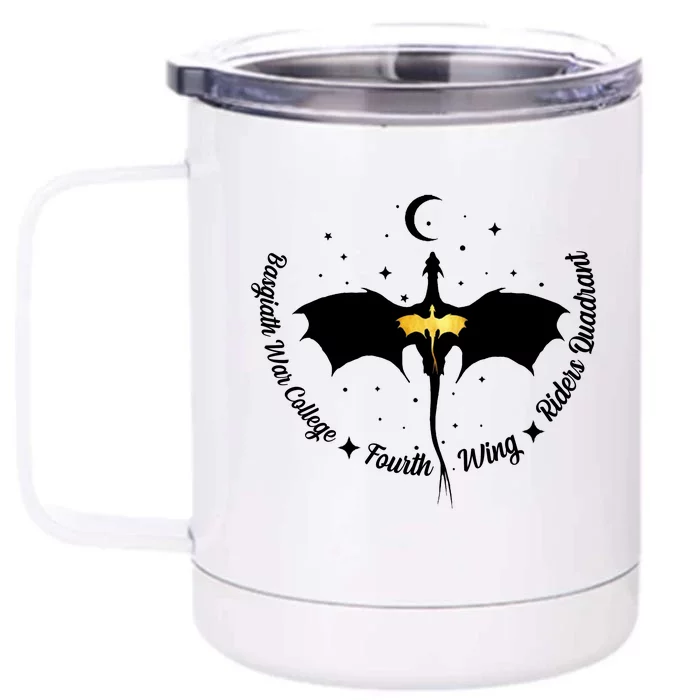 Fourth Wing Basgiath Fantasy Romantasy Dragons Yarros Front & Back 12oz Stainless Steel Tumbler Cup