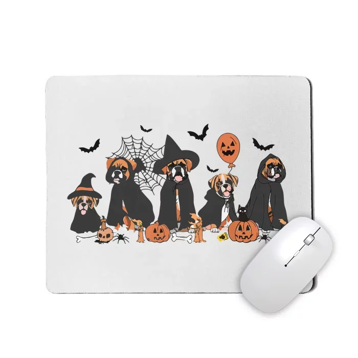 Five Witch Boxer Dog Halloween Boxer Dog Spooky Season Women Mousepad