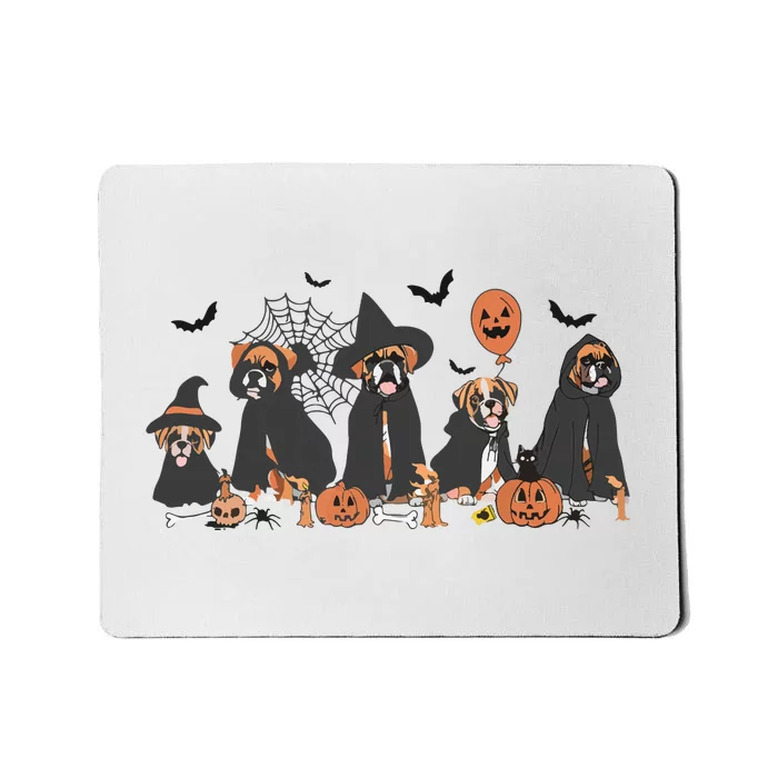 Five Witch Boxer Dog Halloween Boxer Dog Spooky Season Women Mousepad