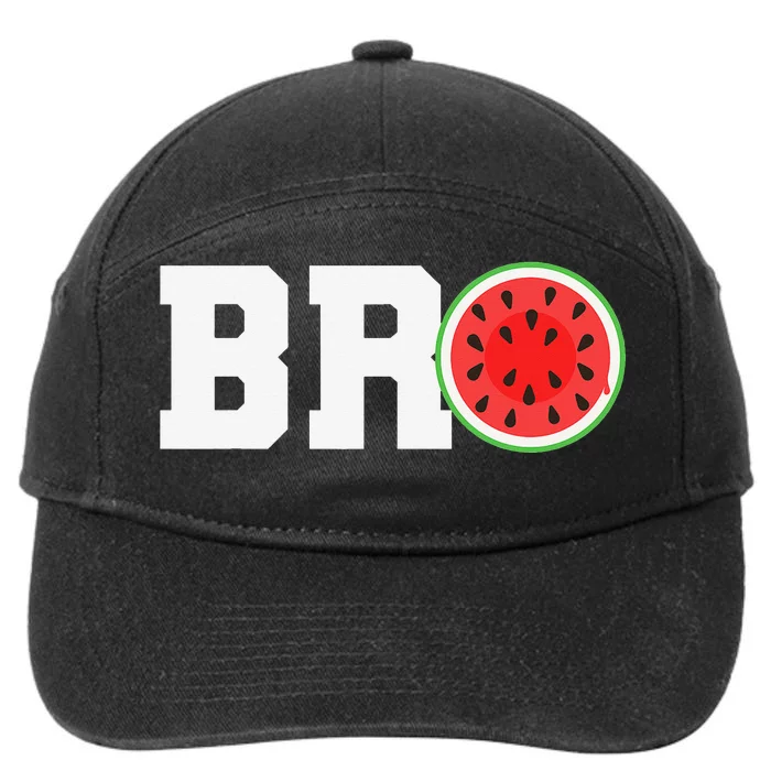 Funny Watermelon Bro Cute Summer Vacation Brother Sibling 7-Panel Snapback Hat