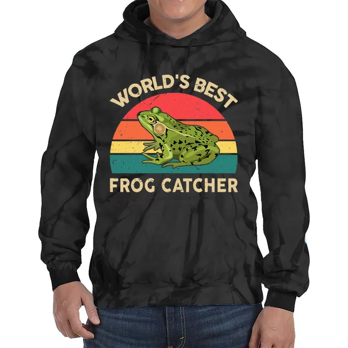 Funny Worlds Best Frog Catcher Frog Hunter Tie Dye Hoodie