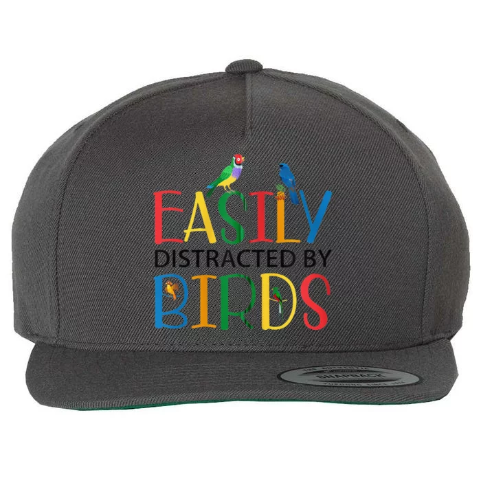 Funny Wild Bird Lover Birding Birdwatching Design Wool Snapback Cap