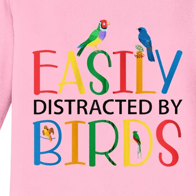 Funny Wild Bird Lover Birding Birdwatching Design Baby Long Sleeve Bodysuit