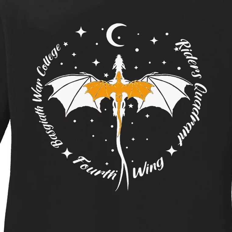 Fourth Wing Basgiath Fantasy Book Romantasy Dragons Yarros Ladies Long Sleeve Shirt