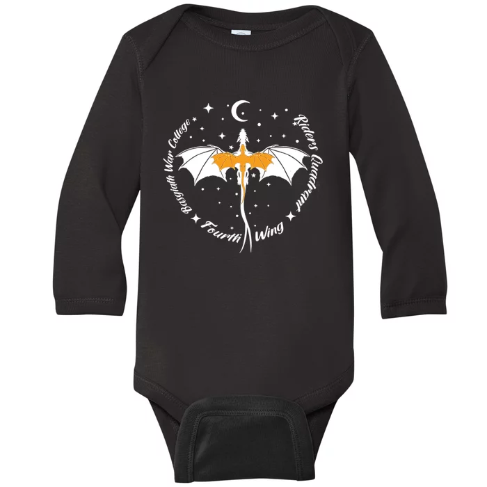 Fourth Wing Basgiath Fantasy Book Romantasy Dragons Yarros Baby Long Sleeve Bodysuit