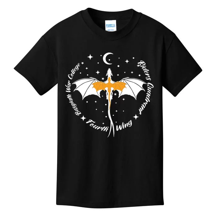 Fourth Wing Basgiath Fantasy Book Romantasy Dragons Yarros Kids T-Shirt