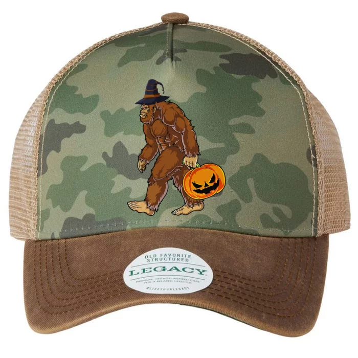 Funny Witch Bigfoot Pumpkin Halloween Costume Legacy Tie Dye Trucker Hat