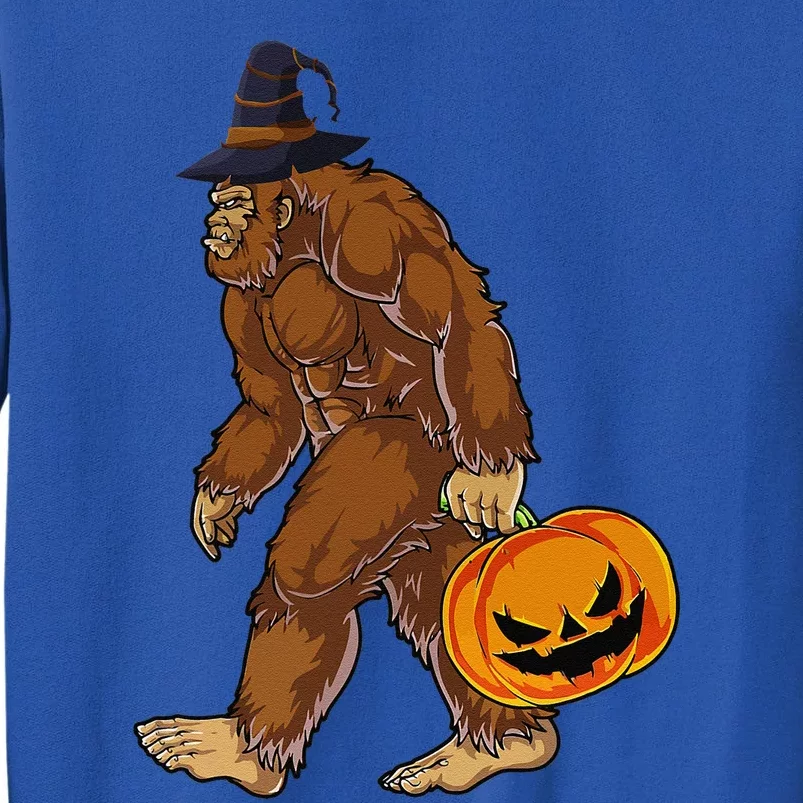 Funny Witch Bigfoot Pumpkin Halloween Costume Tall Sweatshirt