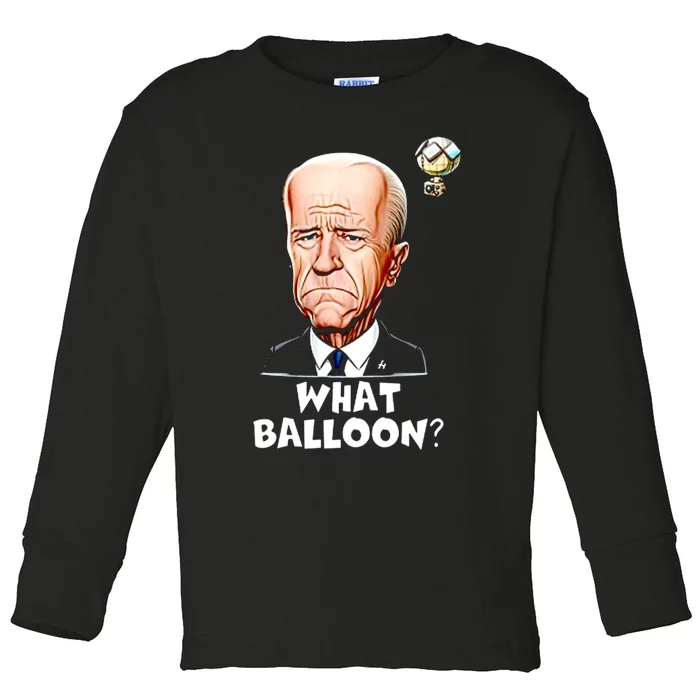 Funny What Balloon Biden Chinese Spy Toddler Long Sleeve Shirt