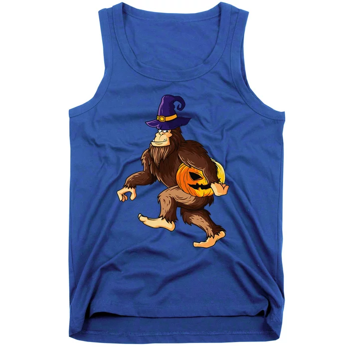 Funny Wizard Bigfoot Carrying Pumpkin Halloween Easy Costume Tank Top