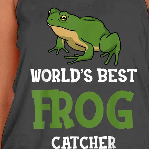 Frog World's Best Frog Catcher Boys Girls Frog Hunter Women's Knotted Racerback Tank