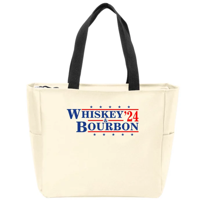 Funny Whiskey Bourbon Whiskey 24 And Bourbon Zip Tote Bag