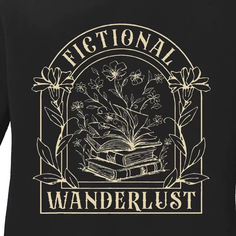 Fictional Wanderlust Book Lover Bookish Smut Book Reading Ladies Long Sleeve Shirt