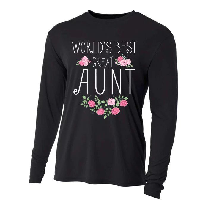 Family World's Best Great Aunt Funny Auntie Ever Gift Cooling Performance Long Sleeve Crew