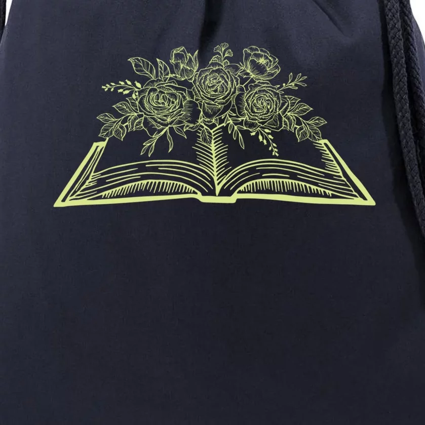 Funny Wildflowers Book Librarian Reader Bookaholic Bookworm Gift Drawstring Bag