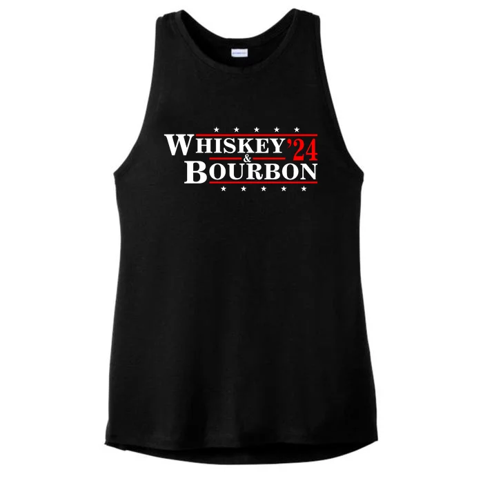 Funny Whiskey Bourbon Whiskey 24 And Bourbon Ladies Tri-Blend Wicking Tank