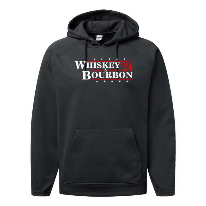 Funny Whiskey Bourbon Whiskey 24 And Bourbon Performance Fleece Hoodie