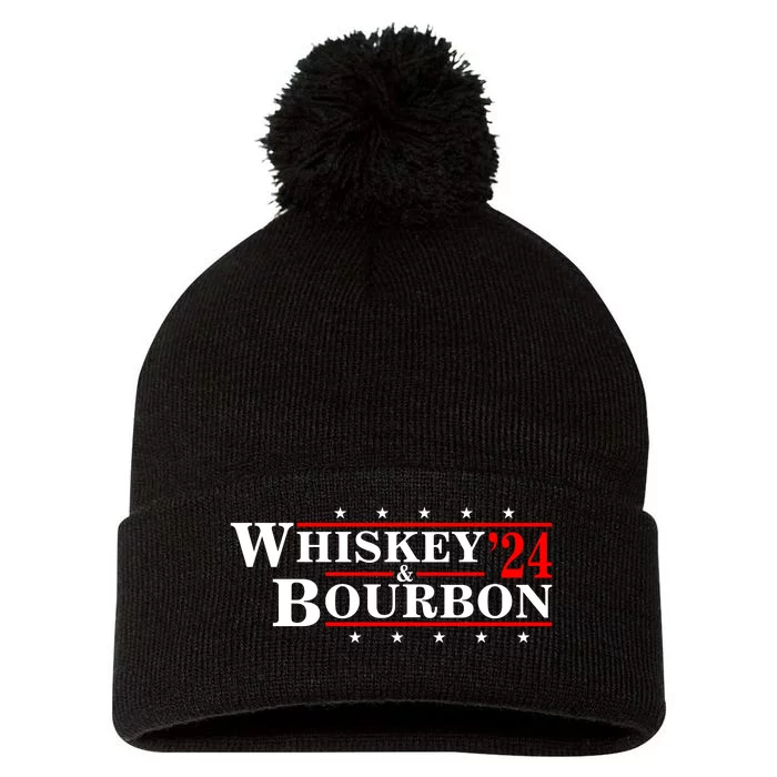 Funny Whiskey Bourbon Whiskey 24 And Bourbon Pom Pom 12in Knit Beanie