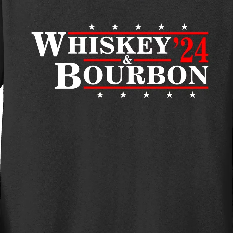 Funny Whiskey Bourbon Whiskey 24 And Bourbon Kids Long Sleeve Shirt