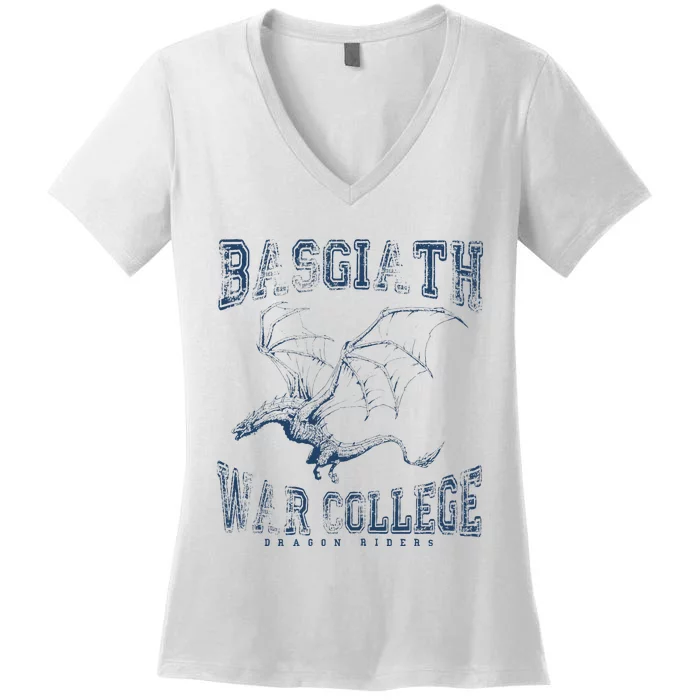 Fourth Wing Basgiath Fantasy Book Romantasy Dragons Women's V-Neck T-Shirt