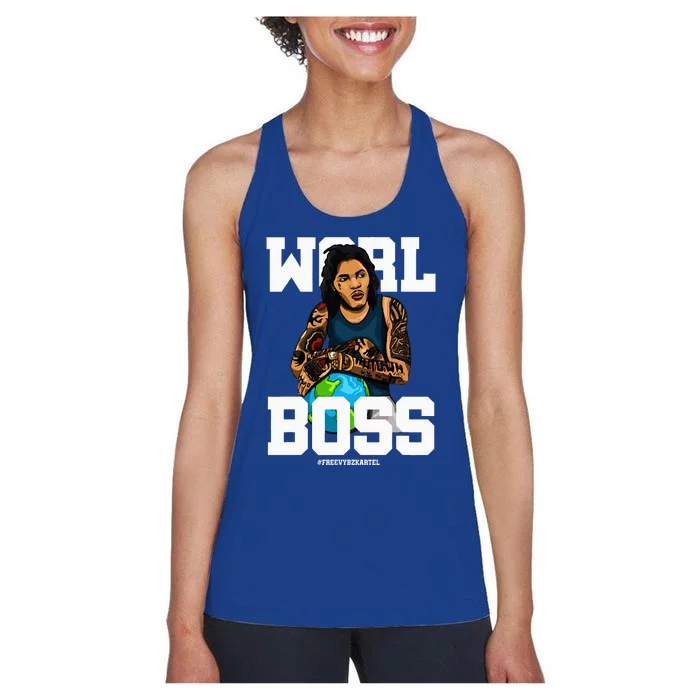 Free Worl Boss! Kartel Music Lover Gift Women's Racerback Tank