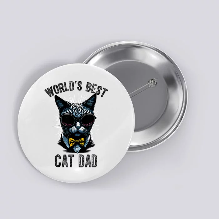 Funny WORLDS BEST CAT DAD Button