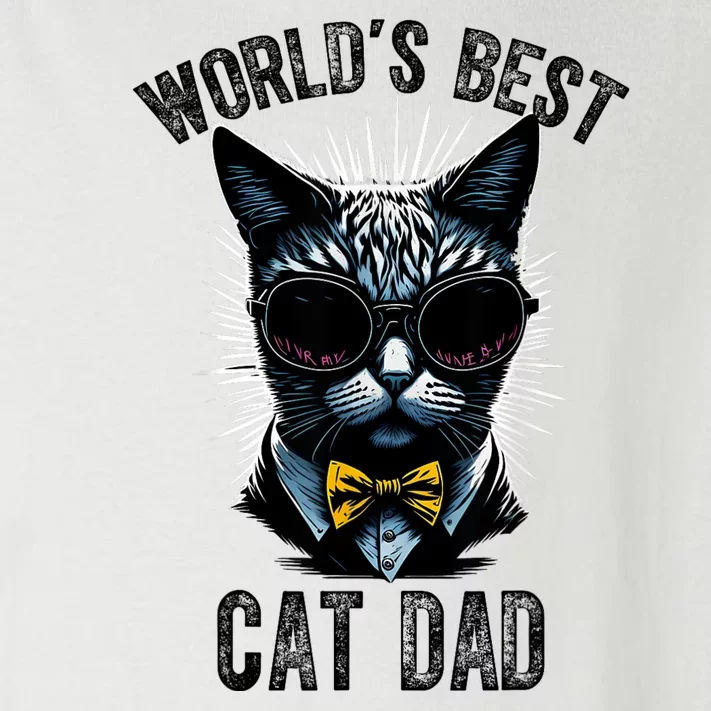 Funny WORLDS BEST CAT DAD Toddler Long Sleeve Shirt