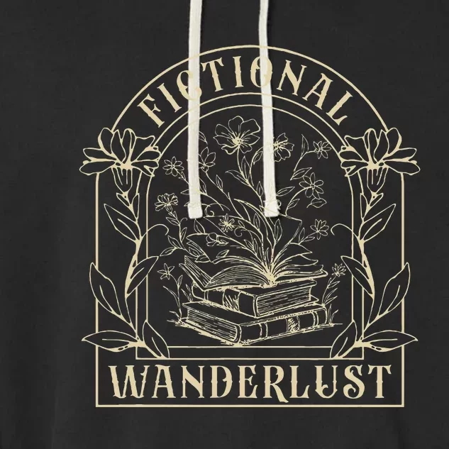 Fictional Wanderlust Book Lover Bookish Smut Book Reading Garment-Dyed Fleece Hoodie