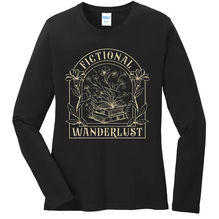 Fictional Wanderlust Book Lover Bookish Smut Book Reading Ladies Long Sleeve Shirt