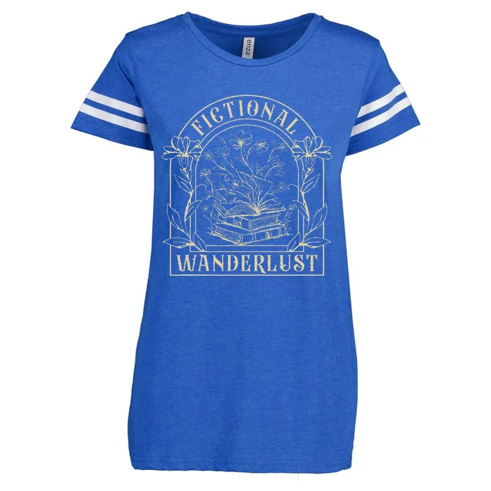 Fictional Wanderlust Book Lover Bookish Smut Book Reading Enza Ladies Jersey Football T-Shirt