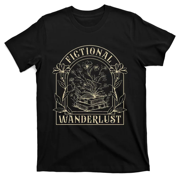 Fictional Wanderlust Book Lover Bookish Smut Book Reading T-Shirt