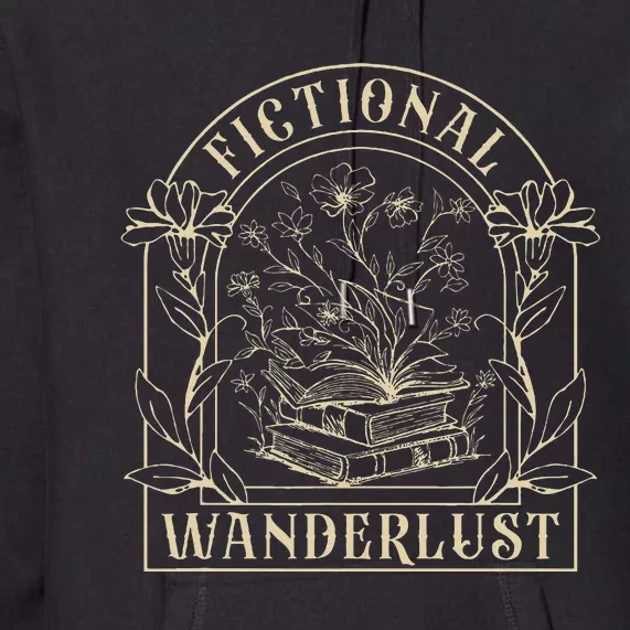 Fictional Wanderlust Book Lover Bookish Smut Book Reading Premium Hoodie