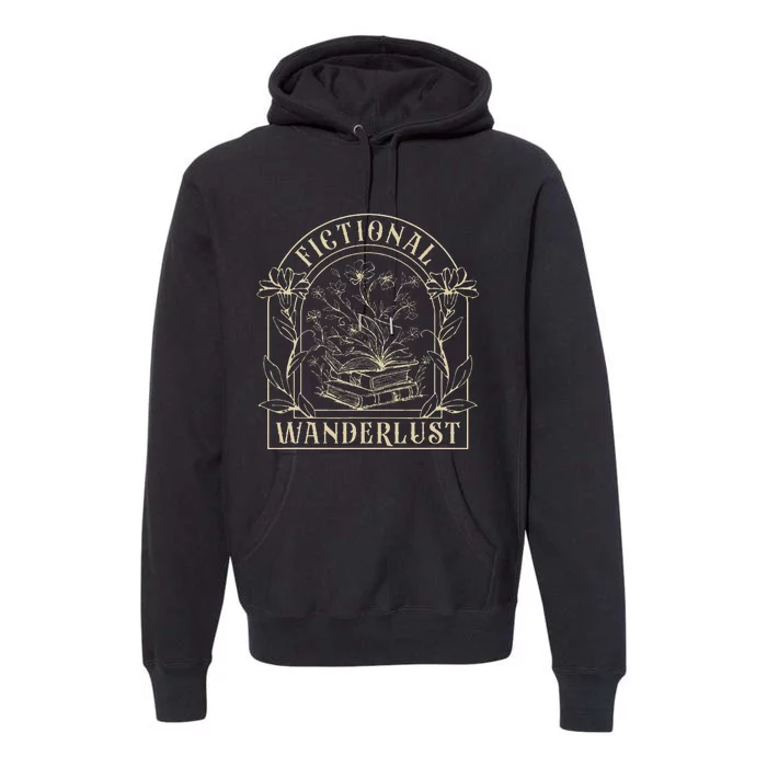 Fictional Wanderlust Book Lover Bookish Smut Book Reading Premium Hoodie