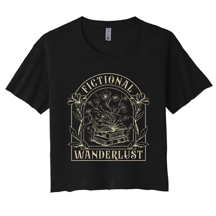 Fictional Wanderlust Book Lover Bookish Smut Book Reading Women's Crop Top Tee