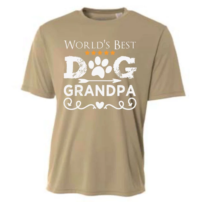 Funny Worlds Best Dog Grandpa Fathers Day Dog Dad Cooling Performance Crew T-Shirt