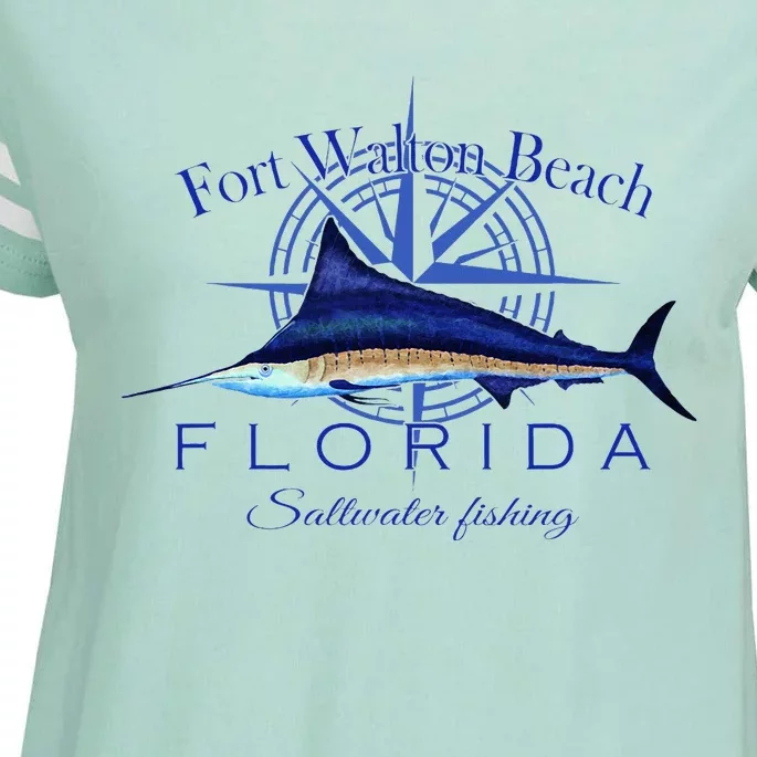 Fort Walton Beach Florida Sailfish Saltwater Enza Ladies Jersey Football T-Shirt