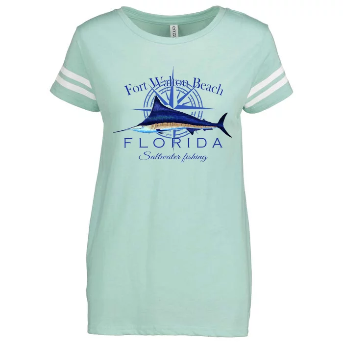 Fort Walton Beach Florida Sailfish Saltwater Enza Ladies Jersey Football T-Shirt