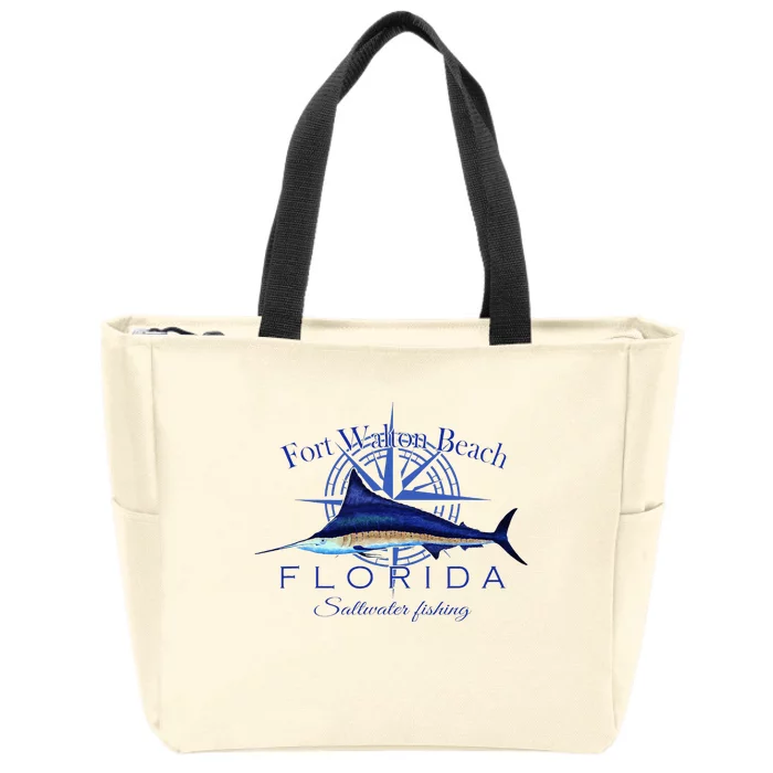 Fort Walton Beach Florida Sailfish Saltwater Zip Tote Bag