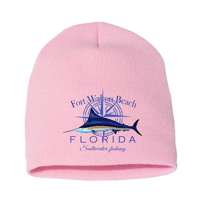 Fort Walton Beach Florida Sailfish Saltwater Short Acrylic Beanie