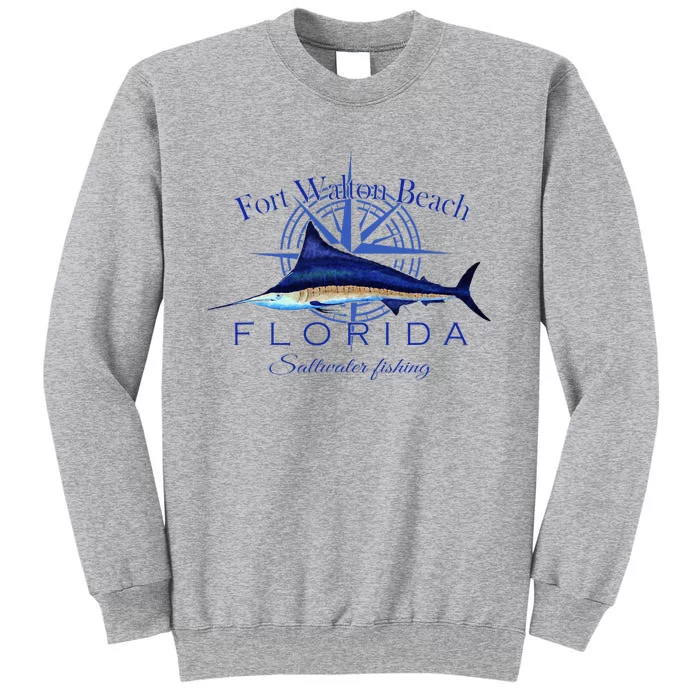 Fort Walton Beach Florida Sailfish Saltwater Tall Sweatshirt