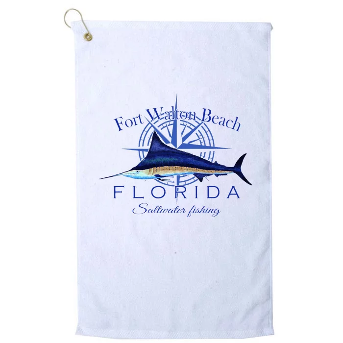 Fort Walton Beach Florida Sailfish Saltwater Platinum Collection Golf Towel