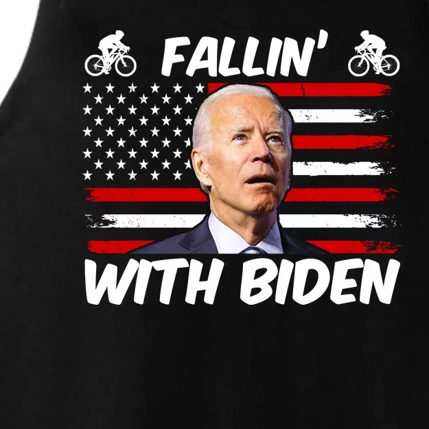 Fallin With Biden Funny Bike Meme Ladies Tri-Blend Wicking Tank