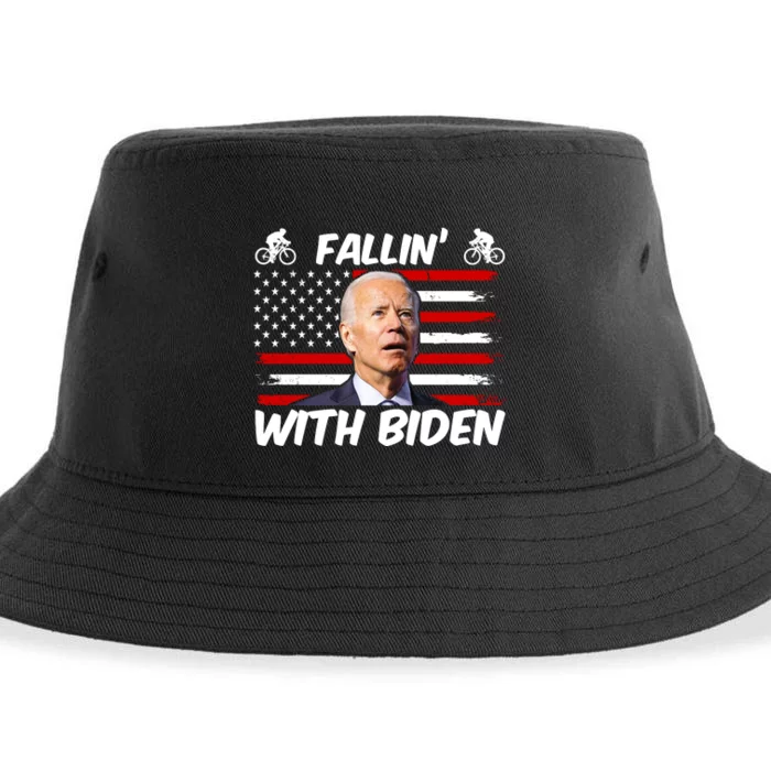 Fallin With Biden Funny Bike Meme Sustainable Bucket Hat